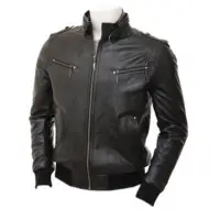 Black Leather Bomber Jacket