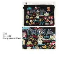 Cotton Canvas Clutch Bag