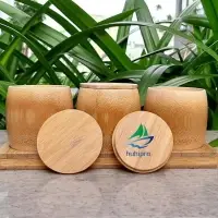 Set Of 3 Bamboo Spice Boxes