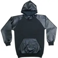 Cvc Fleece Black Pull-Over Hoodie