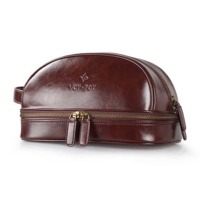 Luxury PU Leather Mens Toiletry Bag