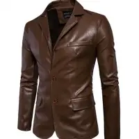 Men's Leather Causal Coat