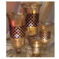 Silver Look Black Candle Stand
