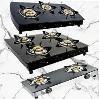 Glass Top Gas Stoves - 2 / 3 / 4 Burners