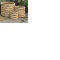Banana Fiber Cylindrical Storage Baskets