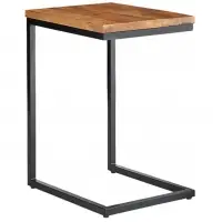 Iron C Table With Wooden Top