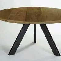 Iron Dinning Table With Wooden Top