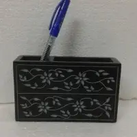Decorative Black Marble Pen Stand