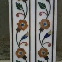 Floral Dresses Design Border Decor Marble