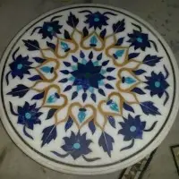 Marble Coffee Table Top Lapis Gemstone