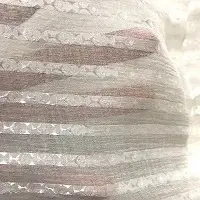 Poly Dobby Stripe White Woven