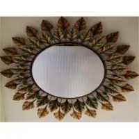Iron Wall Decor Chinar Leaf Mirror