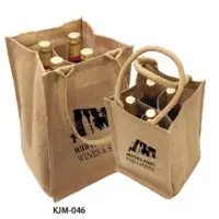 4 Bottle Wine Bag With Cotton Webbed Handle