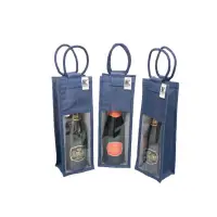Jute Single Wine Bottle Bag