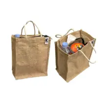 Jute Lunch Bag With Pockets