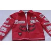 Red synthetic leather jacket