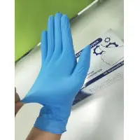 100% Free Powder Nitrile Blue Gloves