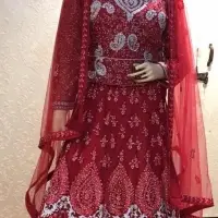 Red Anarkali Lehanga