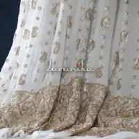 Embroidery On Dyeable Viscose Georgette Fabric