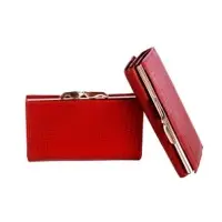 Fashion Women Red Leather Wallet