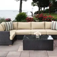 Poly Rattan Sofa Set 6 Pcs