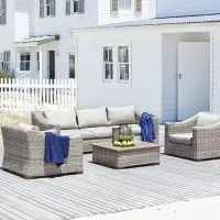 Poly Rattan Patio Outdoor Garden Sofa Set