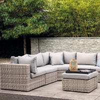 Wicker Rattan Outdoor Garden Sectional Sofa Set