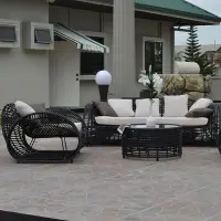 Wicker Resin Bamboo Outdoor Garden Sofa Set
