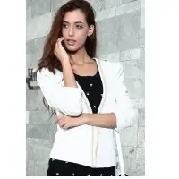 White Jacquard Jeweled Shawl