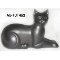 Solid brass cat figurine urn