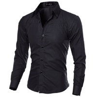Black Dress Office Shirts Casual Shirts Mens