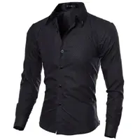 Black Dress Office Shirts Casual Shirts Mens