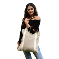 Cotton Herringbone Shopping Bag