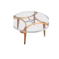 Wooden Coffee Table With Glass Top