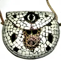 White Hand Clutch Metal Bag