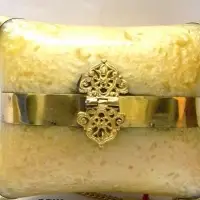Pillow Style Resin Golden Clutch Bag