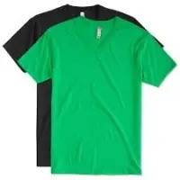 Cotton Round V-neck T-shirt