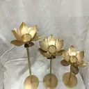 Lotus Flower Candlestick 3 Set.