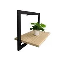 Square Metal Wood Wall Shelf