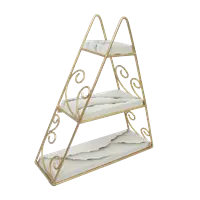 Gold Javanese Ornament Triangle Wall Shelf #2