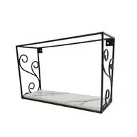 Javanese Ornament Square Metal Wall Shelf #1