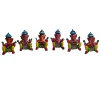 Wooden Craft Musician Lords Ganesha