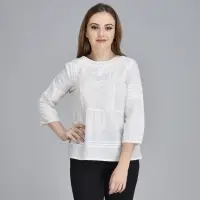 Women White Lace Top