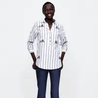 Ladies Cotton Embroidered Shirt