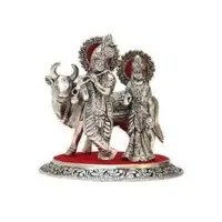 Radha Krishna silver idol