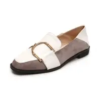 Gold Buckle Detailed Low Heel Loafer