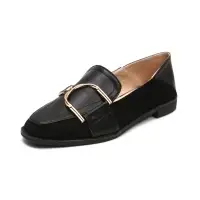 Gold Buckle Detailed Low Heel Loafer