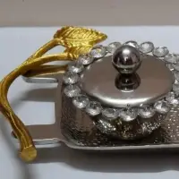 Aluminium Tray With Steel Finish With Two Bowls