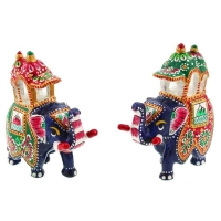 Brass Maharaja's Elephant Pair Handicraft
