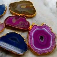 Onyx Slice With Gold Border